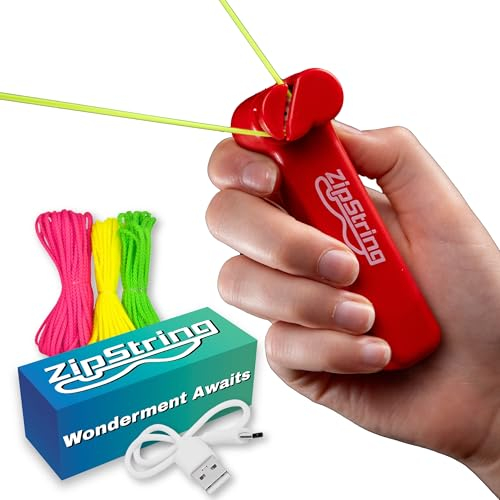 ZipString - String Rope Launcher - Outdoor Toy Viral, Fidget Toy for Kids and Adults - Cool Toys - Rock it Red Zip String Toy