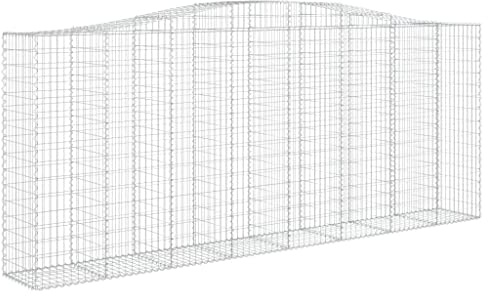 vidaXL Gabione mit Hochbogen Gabionen Steinkorb Steingabionen Mauersteinkorb Gabionenwand Drahtkorb Zaun Mauer 400x50x160/180cm Verzinktes Eisen