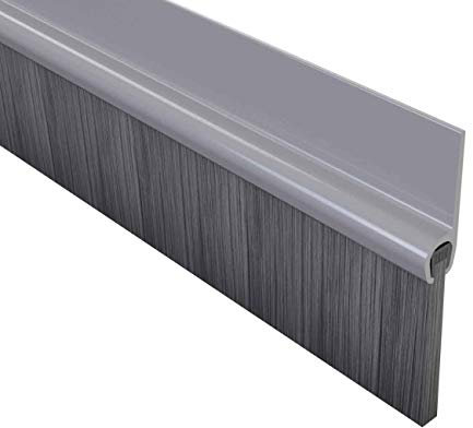 Stormguard Door Draught Excluder Bottom Brush Bar Self Adhesive Strip 25mm. 1 Metre (2, Grey)