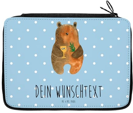 Mr. & Mrs. Panda Personalisierte Federmappe Bär Konfirmation - Personalisierte Geschenke, Motiv, Kind, Büro Stifte Etui, Teddy, Teddybär,