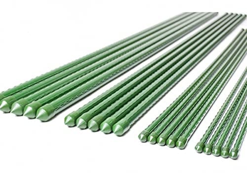 10 Pezzi Supporto Per Piante 180cm Ø11mm, Canne In Acciaio Plastificato, Bastone Orti, Colore Verde, Tanti Misure (1,1X180cm)