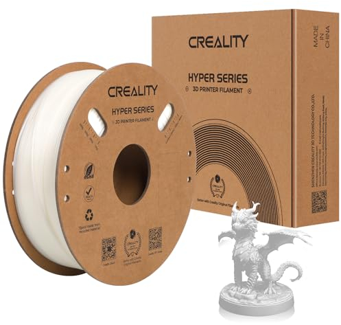 Offizielles Hyper ABS Filament, Creality 3D Drucker Filament 1.75mm für Hochgeschwindigkeitsdruck, Hitzebeständig, Stark & Langlebig, Maßgenauigkeit +/- 0.03mm, 1kg /Spool (Weiß)