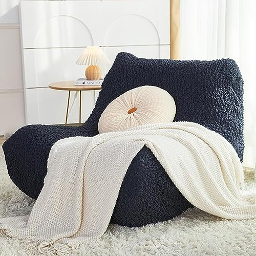 DEVINK Armloser Chaiselongue-Schonbezug Lazy Floor Sofa Couch Möbelschutz Sitzsack-Couchbezug mit elastischem Boden für Lazy Floor-Sofas Tatami-Sitzsäcke Chaiselongues Kaminstühle,Black Gray