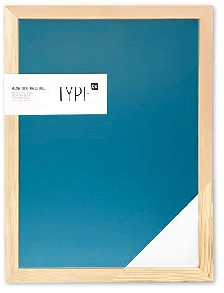 Magnetische Kreidetafel mit Holzrahmen A3 (30 x 40 cm), zweiseitige Magnettafel, Wandtafel, Schreibtafel zum Aufhängen (Blau-Weiss)