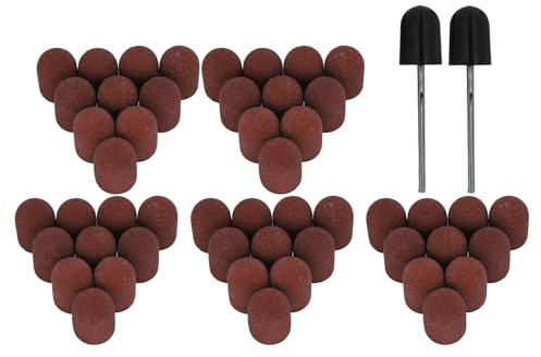 PenRux 50 Stück Schleifbänder, Professionelle Schleifbänder für Nagelbohrer, Nagelbohrer mit 2 Dornen, Körnungsfeile Sandstück-Set für Acryl-Gel-Nägel,Nagelhaut-Maniküre-Pediküre-Polierer