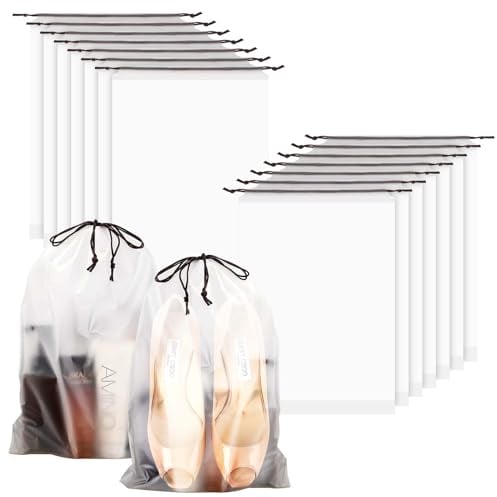 Royouzi 14 Pcs Sacchetti Per Scarpe, Porta Scarpe da Viaggio, Impermeabile Antipolvere Portascarpe da Viaggio Multifunzionale a Coulisse, Accessori da Viaggio.
