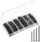 Mr. Pen- Nail Assortment Kit, 1200 Pcs, 4 Sizes, Black, Small Nails for Hanging Pictures