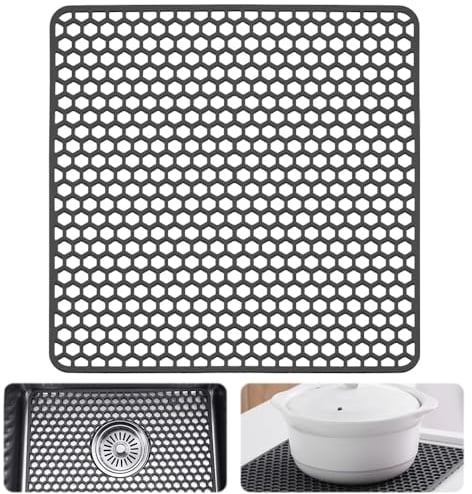NAROSEBE Tapete Fregadero Cocina 30.5*30.5cm Alfombrilla Protectora de Silicona para Fregadero de Cocina Tapete Tapete Bajo Fregadero Alfombrilla Lavabo Cocina Resistente al Calor y Antideslizante