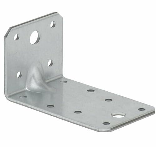 Angle Bracket Heavy Duty 2.5mm Galvanised Steel Metal Corner Braces for Joining, Bracing, and Reinforcing Pack of: 2 Size: 90x50x55x2.5mm