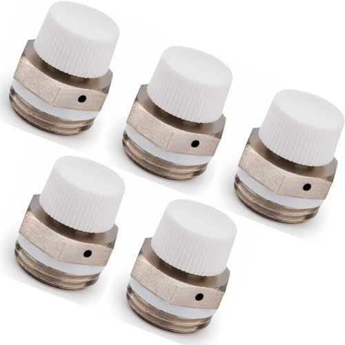 Schläfer - Valvole Sfiato Radiatore 1/2 Pollici (Ø20,9mm) | Valvolina Spurgo Manuale 7042005 per Termosifoni e Scaldasalviette | Sfiato Aria Professionale Termoarredo | Ricambio Universale, Kit 5 Pz.