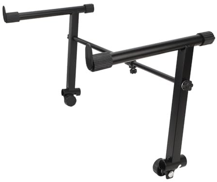 SPYMINNPOO Adaptador de Soporte para Teclado, Soporte para Piano Electrónico, Negro, Plástico, 2 Niveles, Ajuste de Ancho 42-75 Cm