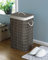 COUNTRY CLUB Rectangular Bamboo Laundry Hamper Basket Clothes Storage Organizer With Lid (Nouveau Grey)