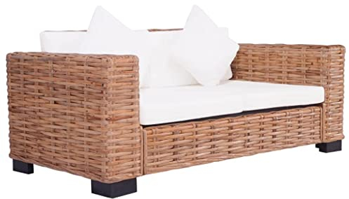 Kangmusi 2-Sitzer Gartensofa Natürliches Rattan, 276350