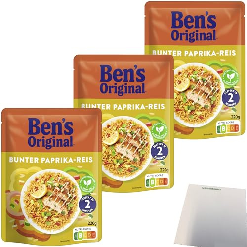 usy Bundle für Ben's Original Express bunter Paprika-Reis 3er Pack (3x220g Packung) + usy Block