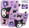 Étui pour enfants pour iPad Air 11 6e génération M2 2024 / iPad Air 5e/4e génération 10,9 2022/2020 – Coque antichoc avec support et bandoulière, motif chat mignon – Violet