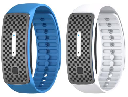 AOUZOVLI 2 Stück Ultraschall Magnetarmband, Titan Körperform Armband Verstellbares Gesundheitsarmband Geeignet für Alle Männer und Frauen (Blau Weiß)