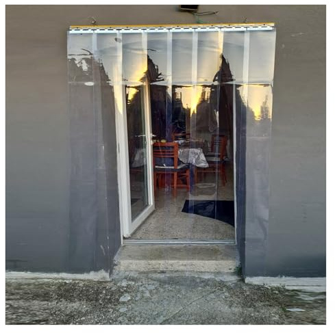 SYFXZZDS PVC Lamellenvorhang, Zugluftblocker Wasserdicht PVC Streifenvorhang Lamellen für Fabriken, Supermärkte, Lagerhäuser, Leicht Zu Schneiden(1.3mm,1.05x2.4m-7pcs)