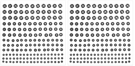 PATIKIL Self-Adhesive Rhinestone Stickers, 2 Pcs Face Gems Jewel Stickers Crystal Embellishment Sheet for Crafting Nail Decor Makeup DIY, Black