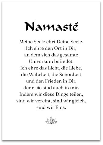 ARTFAVES® Poster - Namaste | Wanddeko Wandbild Spruch Spiritualität Yoga Achtsamkeit | ohne Rahmen | 30 x 40 cm