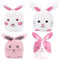 BETESSIN Geschenktüten Ostern - 32 Stück Kleine Ostertüten mit Hasenohren Design - Osterhase Tüten Rosa-Weiß - Osterkörbchen für Süßigkeiten, Mitgebsel, Ostergeschenke uvm.