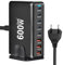 Caricatore USB C da 600 W, multiuso, 8 porte USB, ricarica rapida USB con 5 USB-C e 3 caricabatterie USB-A PD PPS 140 W USB C alimentatore di rete per MacBook Pro/Air,iPad Pro/Air,Sumsung ecc