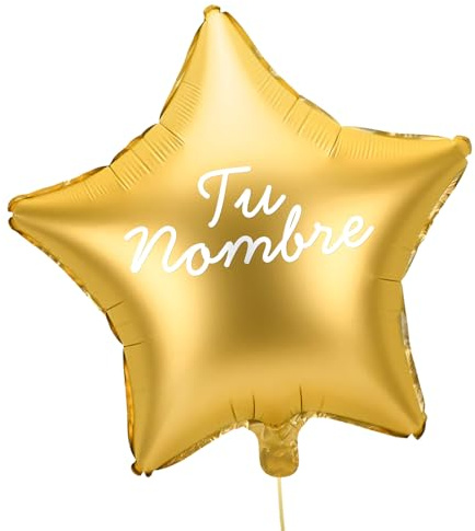 OH YEAH Personalisierbarer Stern, 48 cm, personalisierter Name, Helium, personalisierter Ballon, Folienballon, Stern-Metallic, personalisiertes Design, wählen Sie Ihren Namen (Gold)
