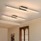 Glitzerlife LED Deckenleuchte Schwarz Schlafzimmer - Deckenlampe Kristall 61.5cm Flurlampe 12W Modern Warmweiß 3000K Küchenlampe 2er Schlafzimmerlampe für Küche Flur