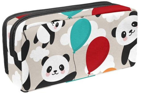 VAPOKF Federmäppchen, Federmäppchen, Schüler-Schreibwaren-Tasche für Teenager, Jungen, Mädchen, Schul- und Bürobedarf – Panda hält Ballon im Himmel, multi, 2.3x8.2x3.9in/6x21x10cm, Taschen-Organizer