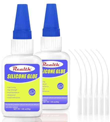 Realth Silicone Glue 2 Packs 30g with Anti-Clog Cap