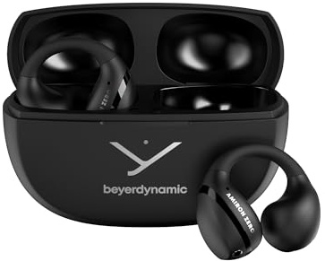 beyerdynamic Amiron Zero Open Ear Clip-On Wireless Earphones in Black | Open-ear design, secure clip-on fit, premium sound, wireless Bluetooth, comfortable all-day wear, long battery life