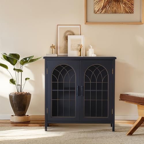 ALPHA HOME Küchenschrank, Sideboard mit Arbeitsplatte | Aufbewahrungsschrank mit 2 Türen, Buffetschrank Kommode für Wohnzimmer Küche Flur, Holz, 80x36x82 cm