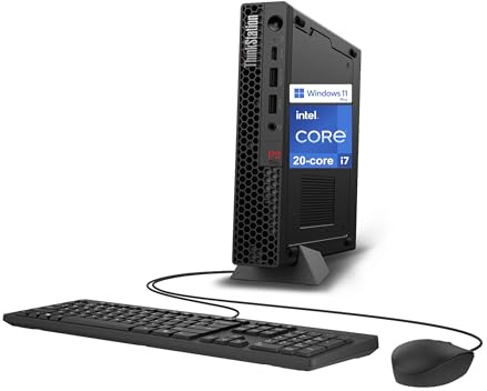 Lenovo ThinkStation P3 Tiny Desktop Computer, 20-core Intel Core i7-14700 vPro, 64GB DDR5, 2TB SSD, Display Port + HDMI, WiFi 6, RJ-45, USB-C, Wired Keyboard & Mouse, Windows 11 Pro