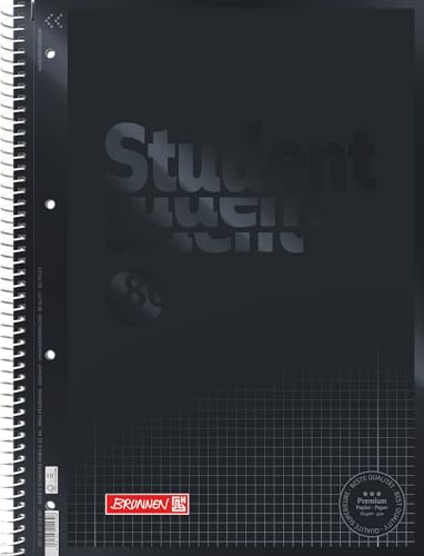 BRUNNEN Collegeblock Premium Student Colour Code | A4, Lineatur 28, 80 Blatt, onyx
