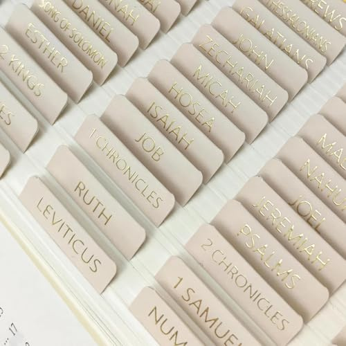 75 Stück Bibel Labels Goldfolien-laminierte, Selbstklebende Bibel Tabs für Frauen und Männer, Bibel Index Stickers Bible Study Supplies für Altes & Neues Testament, Bibel Zubehör passt zu Bibeln, Büch