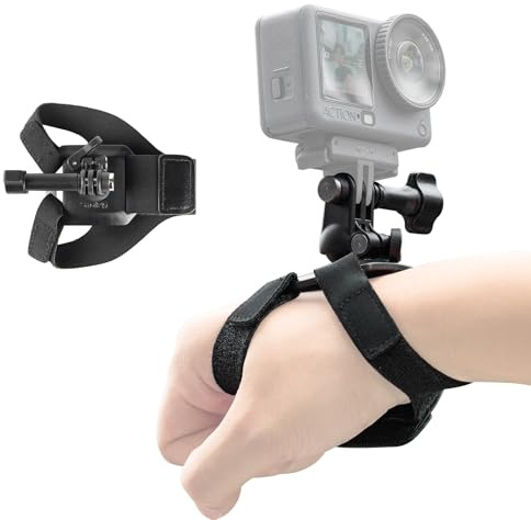 SMALLRIG Wrist Strap Mount for GoPro Hero 13/12/11/10/9 Black, for DJI Osmo Nano Action 6/5 Pro/4/3, for Insta360 X5/4/3/Ace Pro 2, for AKASO, with Ball Head Adapter Base - 5723