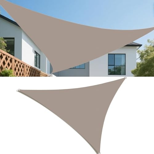 Voiles Ombrages Imperméable Triangulaire 2x3x4M Bache Ombrages Toiles D'ombrages Filet Ombrages Protection Solaire Polyester pour Jardins Balcons Terrasses avec 3 Cordes Fixes Kaki