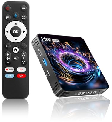 HS89 PRO15 TV Box Android 14.0 4K 8K HD Android Box 1.5GB 16GB RK3539 Quad-Core 64bit Supporto Dual Band WiFi 6 2.4G/5.8G 10/100M Ethernet Bluetooth 5.4 USB2.0 HDMI, Smart Streaming Media Player