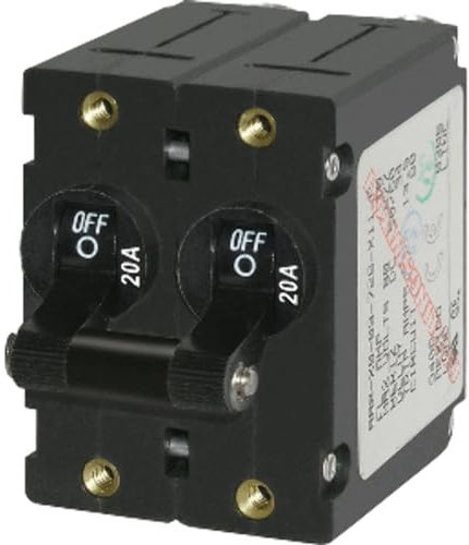 Blue Sea Systems Interruttore automatico bipolare 20A a levetta serie A