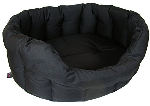 P & L Superior Pet Beds Heavy Duty Oval Waterproof Softee Bed, Jumbo, 97 x 74 x 25 cm, Black