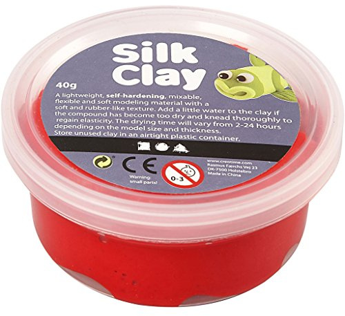 CREATIV 100263 Creativ 40 g Silk Clay, Red