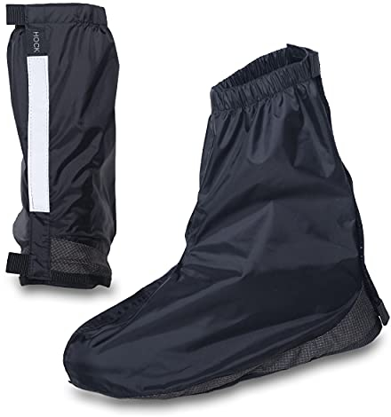 HOCK Fahrrad Regengamaschen mit Reflektoren Unisex - Knöchellange Gamaschen Überschuhe 100,0% Wasserdicht - Fahrrad Regenschutz für Herren & Damen - M