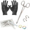 LionGothic PK014 Piercingset, inklusive Piercingringe / Piercingbügel / Nadeln / Zange / Handschuhen, 10-teilig