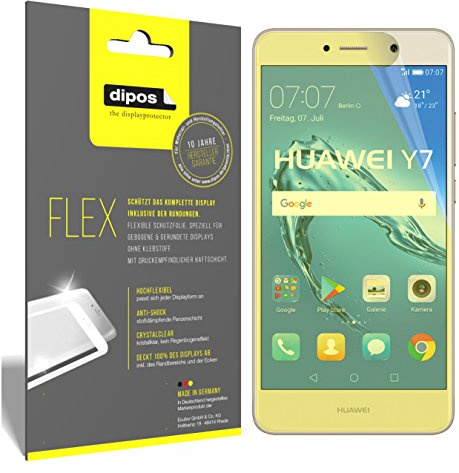 dipos I 3x Screen Protector compatible with Huawei Y7 (2017) - Covers Screen 100% - Protective Film