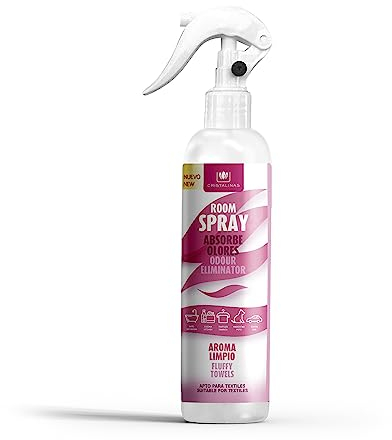 CRISTALINAS | Aerosol Ambientador Spray Pulverizador Absorbe Olores| Aroma a Limpio | Apto Para Textiles | 250ml | No Contiene Gas
