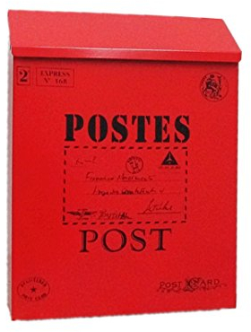TentHome Briefkasten Postkasten Antik-Look Briefkastenanlage Mailbox Wandbriefkasten Zeitungsfach Farbiger Letterbox Zeitungskasten mit Klappe Rot 1