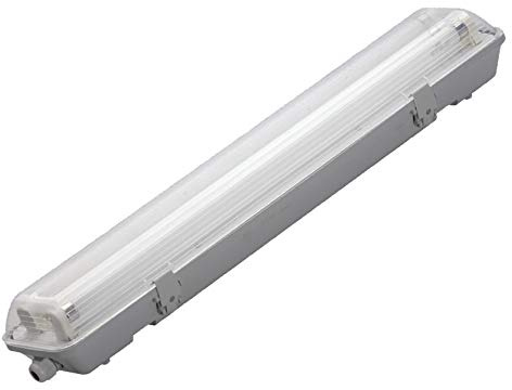 LED Wannenleuchte Feuchtraumleuchte Feuchtraumwannenleuchte Kellerleuchte Lager Hallen Decken Leuchten 60cm inkl. 2 LED Röhren 2 flammig Kalteiß | ip65 wasserdicht Austauschbare LED-Röhre