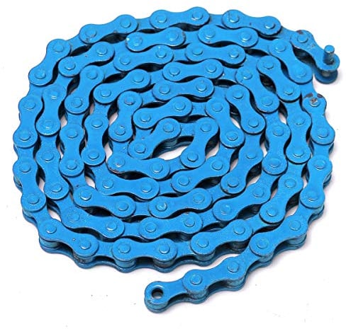 AAlamor 1/2 X 1/8Inch 96 Enlaces Simple Velocidad Colorida Cadena Fija Gear MTB BMX Bicicleta Bicicleta Deporte Carretera - Azul Cielo