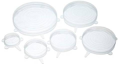Kitchen Craft - Lot de 6 Couvercles en Plastique pour Produits Alimentaires, Plats, Yaourts, Confitures