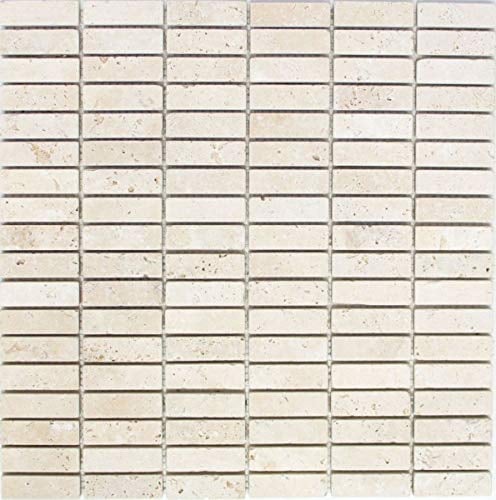 Mosaico piastrella Travertin pietra naturale beige bacchette Chiaro Antique Travertin MOS43-46158