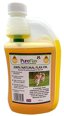 Pureflax 1000 ml 100% Flaxseed Oil Natural UK Grown and Pressed Very High in Omega 3, 6, 9, and Vitamin E Rich Supplement